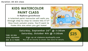 Kids Watercolor Paint Class in the Greenhouse