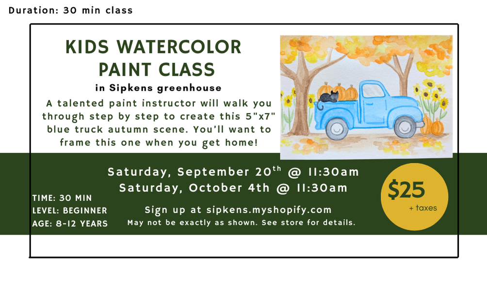 Kids Watercolor Paint Class in the Greenhouse