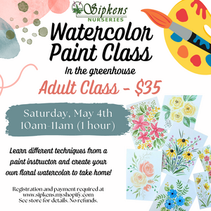 Watercolor Pain Class - Adults May 4, 2024